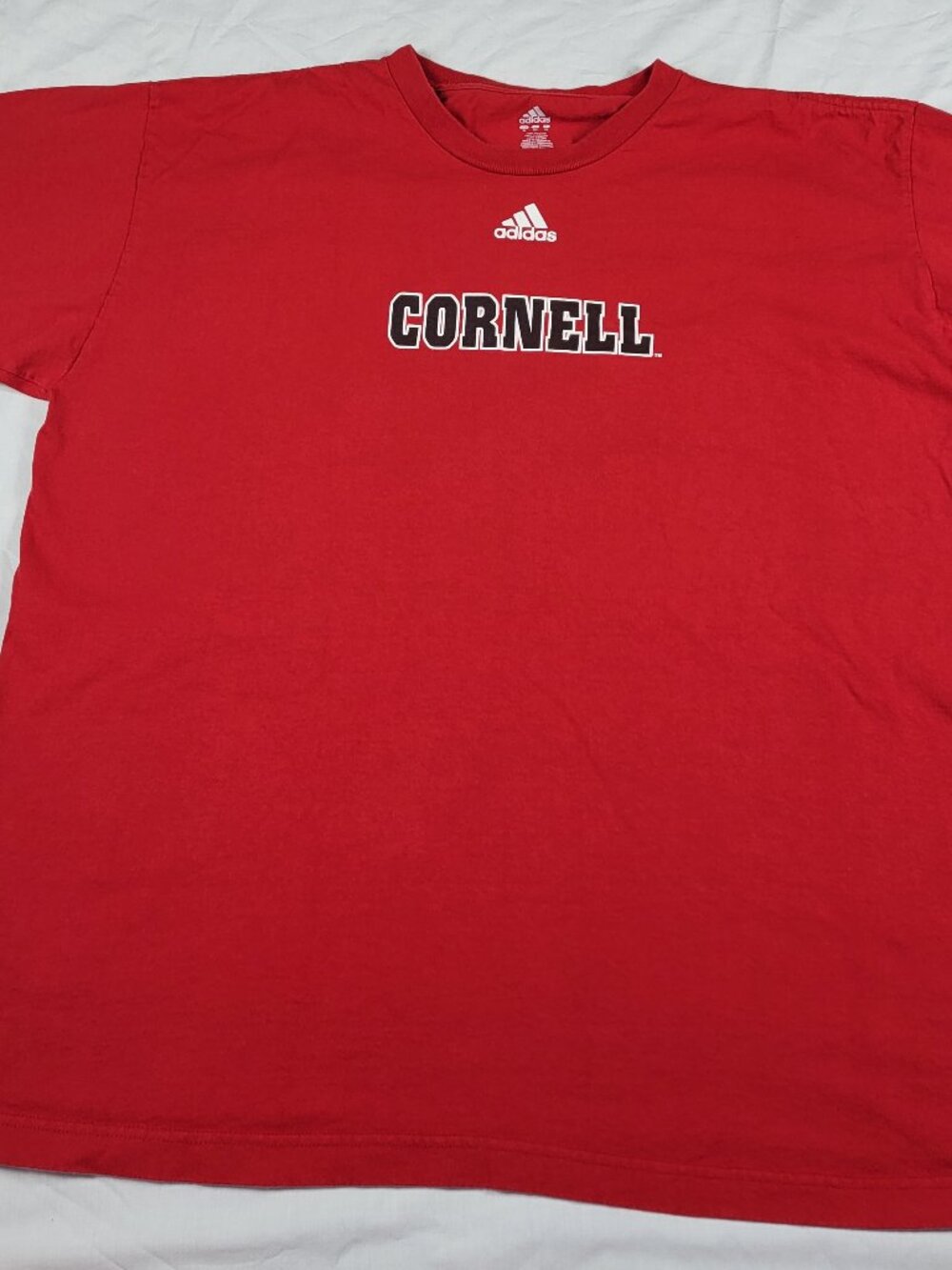 Adidas Cornell T Shirt Men's XL Red Logo Activewear Streetwear College School